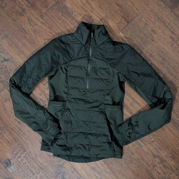 Lululemon Down For It All Pullover Dark Olive 6 - Picture 2 of 7